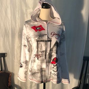 Georgia Bulldogs hoodie light zip-up jacket New